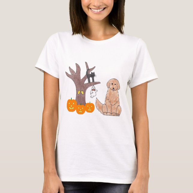 T-shirt da queda do golden retriever (Frente)