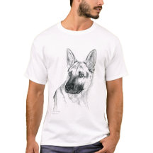 T-shirt da raça do retrato do german shepherd