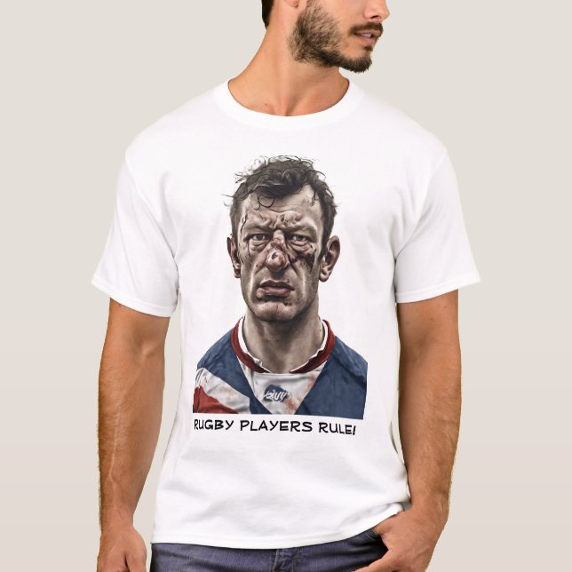 T-shirt da regra dos jogadores de rugby (Frente)