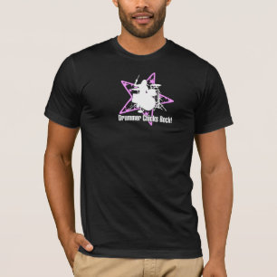 T-shirt da rocha dos pintinhos do baterista