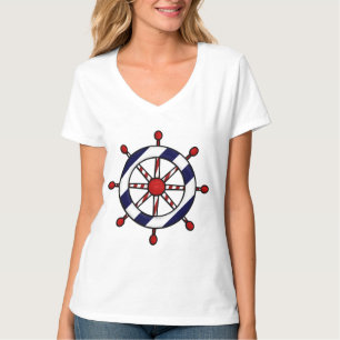 T-shirt da roda do navio náutico