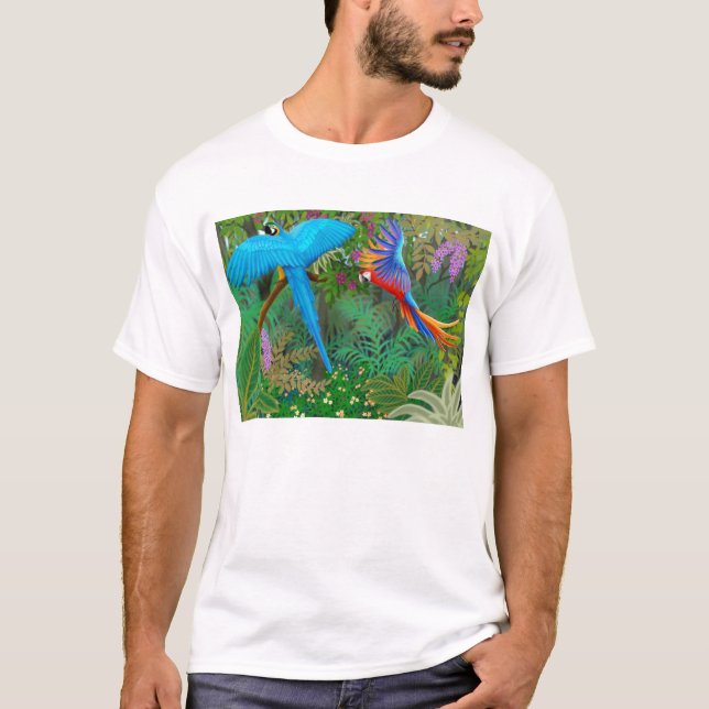 T-shirt da selva do Macaw (Frente)