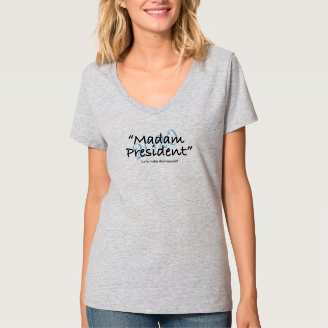T-shirt da senhora presidente 2020 cinza (Frente)