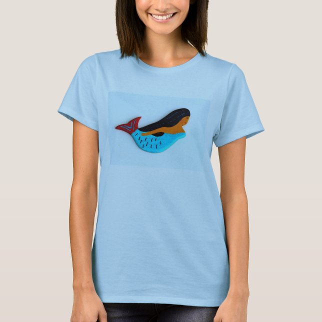 t-shirt da sereia de natação (Frente)