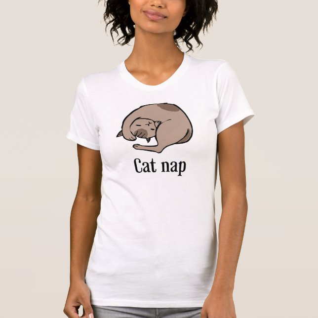 T-shirt da sesta do gato (Frente)