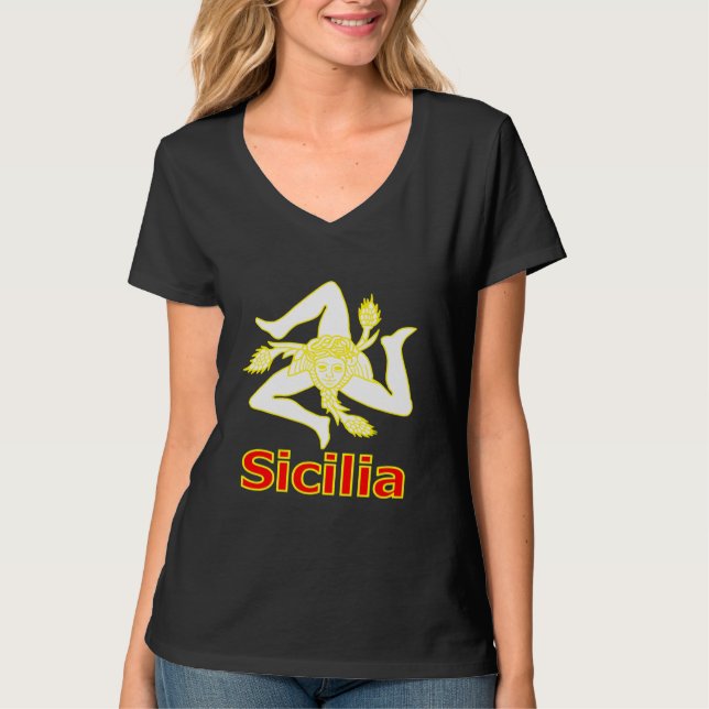 T-Shirt da Sicilia com Símbolo Trinacria (Frente)