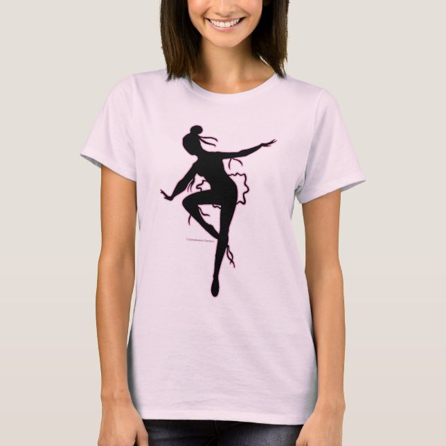 T-shirt da silhueta da bailarina de Prima (Frente)