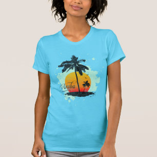 T-shirt da silhueta da palmeira de Aruba
