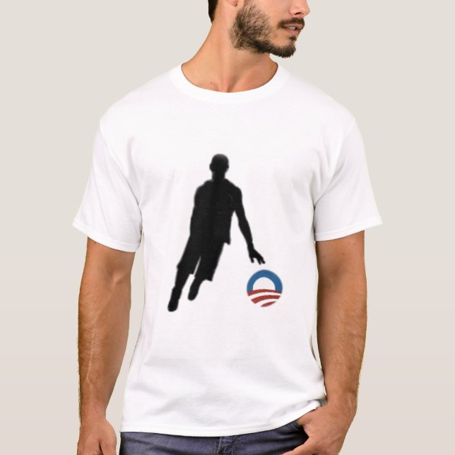 T-shirt da silhueta do basquetebol de Obama (Frente)