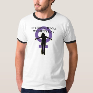 T-shirt da silhueta do dia das mulheres
