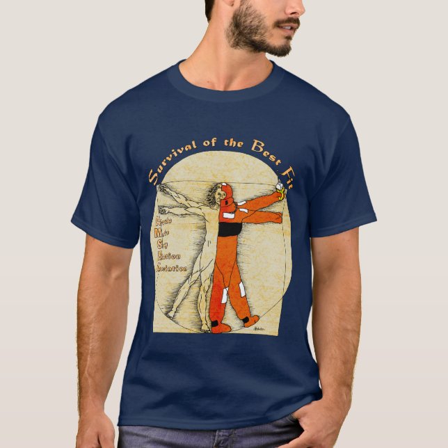 T-shirt da sobrevivência de AMSEA - design na (Frente)