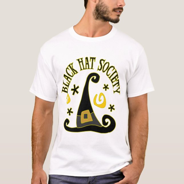 T-shirt da sociedade do chapéu negro (Frente)