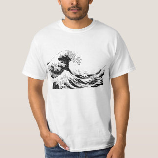 T-shirt Da "t-shirt grande onda", tamanho preto e branco L