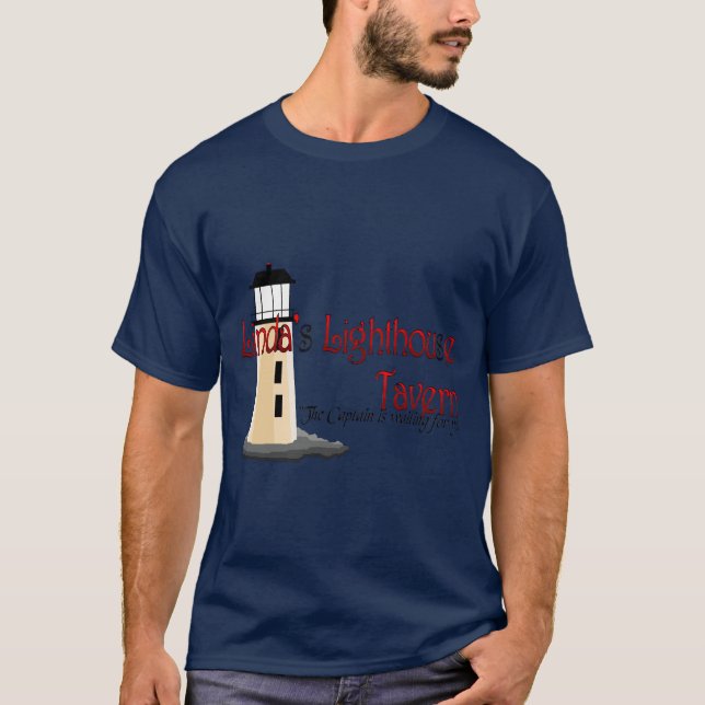 T-shirt da taberna do farol de Linda (homens) (Frente)