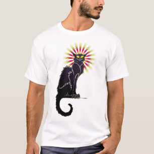 T-shirt da taberna do gato preto do vintage
