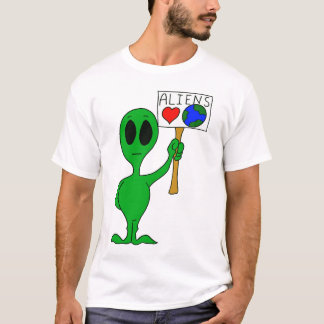 T-shirt da terra do amor dos aliens
