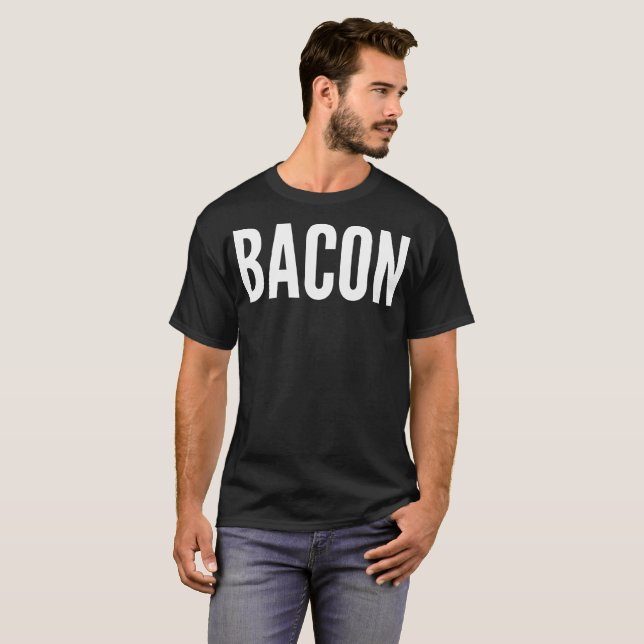 T-shirt da tipografia do bacon (Frente Completa)