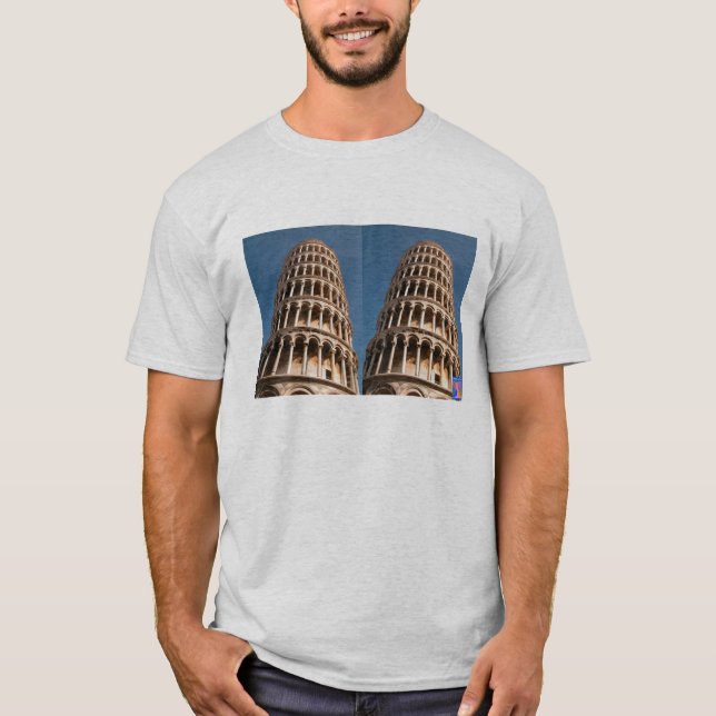 T-shirt da torre inclinada (Frente)