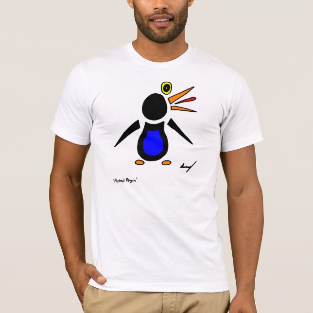 T-Shirt da Tripulação de abstrato Penguin (Frente)