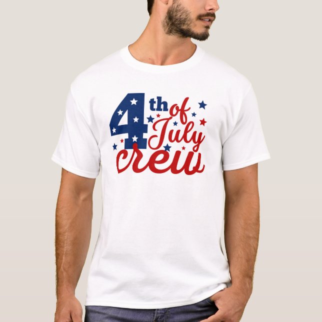 T-Shirt Da Tripulação Do Dia 4 De Julho (Frente)
