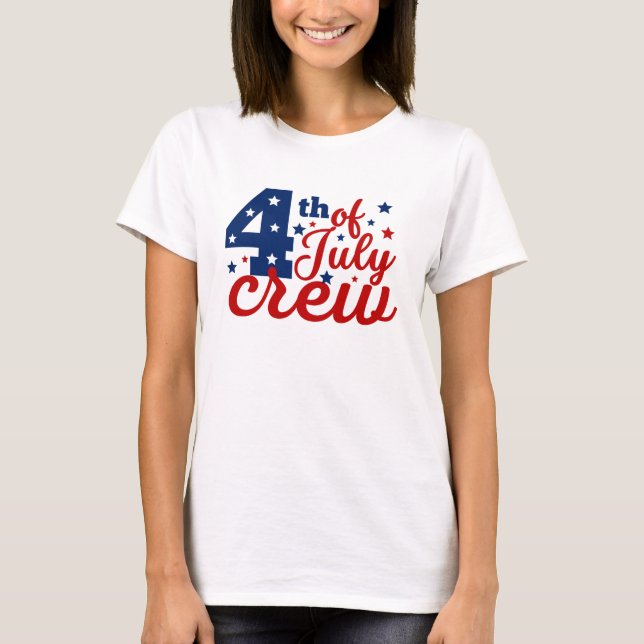 T-Shirt Da Tripulação Do Dia 4 De Julho (Frente)
