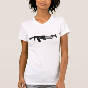 T-shirt da trombeta da arma