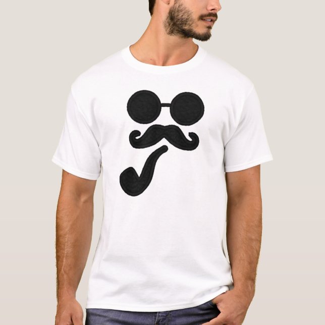 T-shirt da tubulação do bigode (Frente)