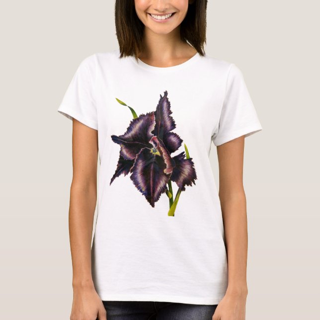 T-shirt da tulipa do papagaio (Frente)