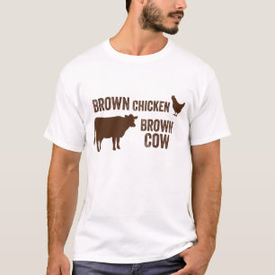 T-shirt da vaca de Brown da galinha de Brown