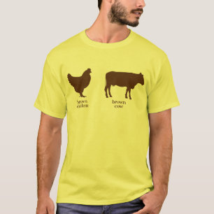 T-shirt da vaca de Brown da galinha de Brown