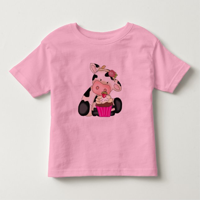 T-shirt da vaca do cupcake (Frente)
