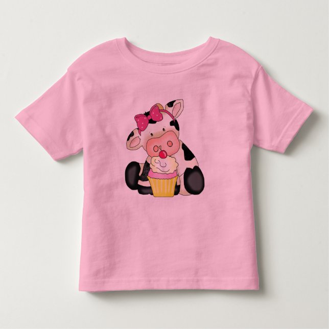 T-shirt da vaca do cupcake (Frente)
