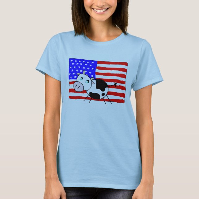 T-shirt da vaca dos EUA (Frente)