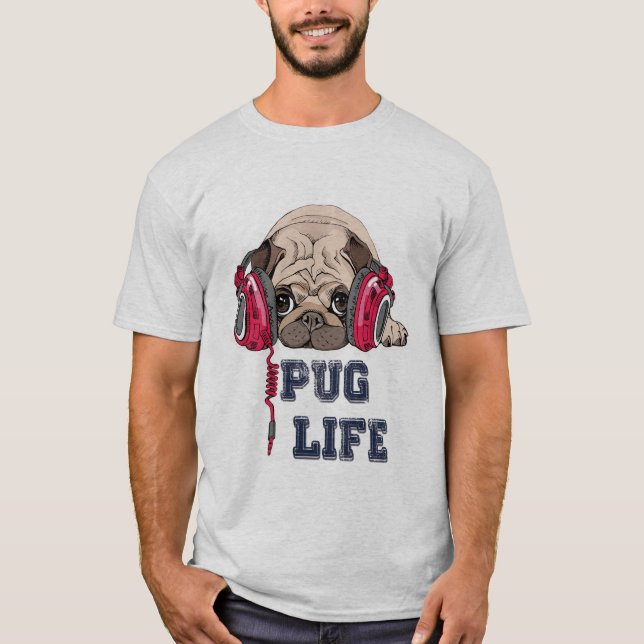 T-shirt da vida do Pug (Frente)