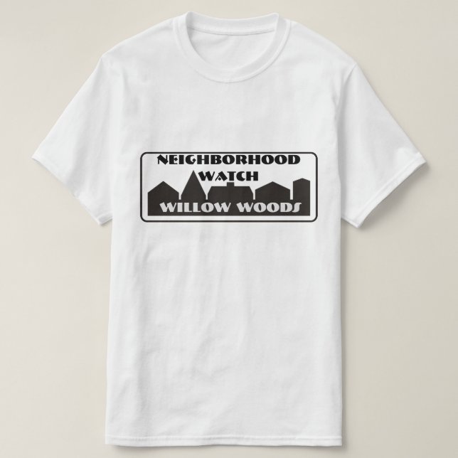 T-shirt da vigilância de bairro (Frente do Design)