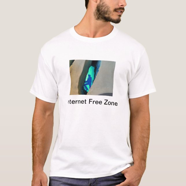 T-shirt da zona franca da Internet (Frente)
