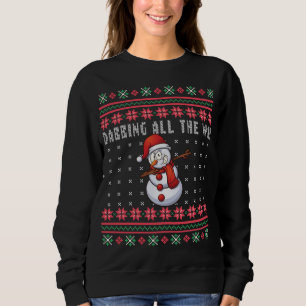 T-shirt Dabbing All Way Snowman Ugly Christmas