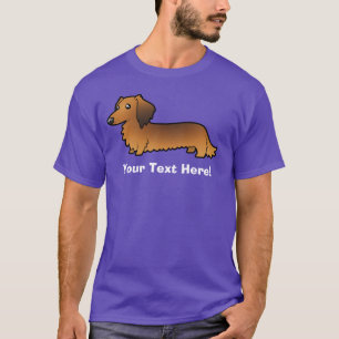 T-shirt Dachshund dos desenhos animados (longhair)