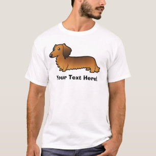 T-shirt Dachshund dos desenhos animados (longhair)