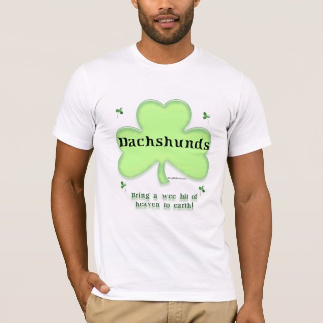 T-shirt Dachshund Heaven; Ruas. Dia de Patrick Dachshund (Frente)