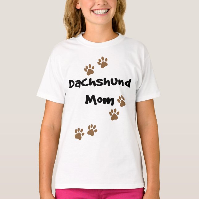 T-shirt Dachshund Mãe (Frente)