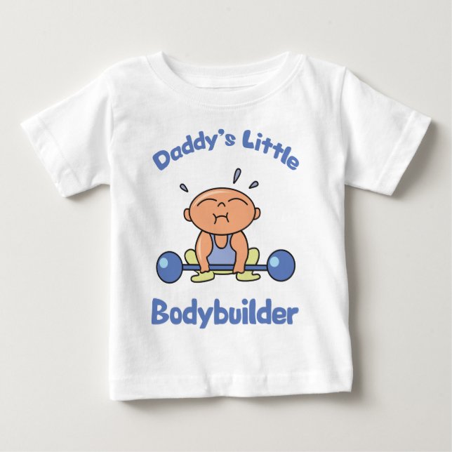 T-shirt Daddys Little Bodybuilding Kids Esporte Construção (Frente)
