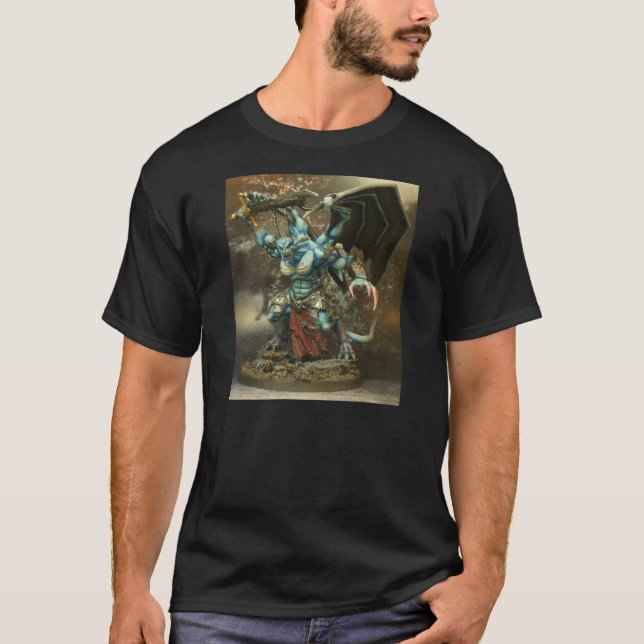 T-shirt Daemon do Caos Azul (Frente)
