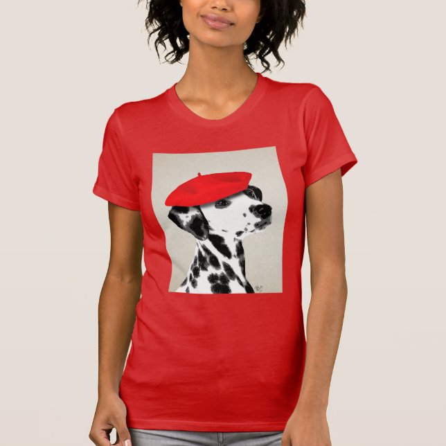 T-shirt Dalmaciano Com Berete Vermelho (Frente)