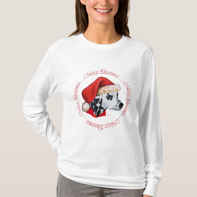 T-shirt Dálmata Feliz Natal (Frente)