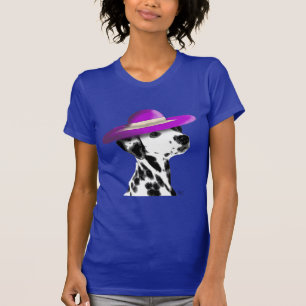 T-shirt Dalmático com chapéu branco roxo