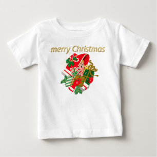 T-shirt Dama Antiga Segurando Presentes de Natal