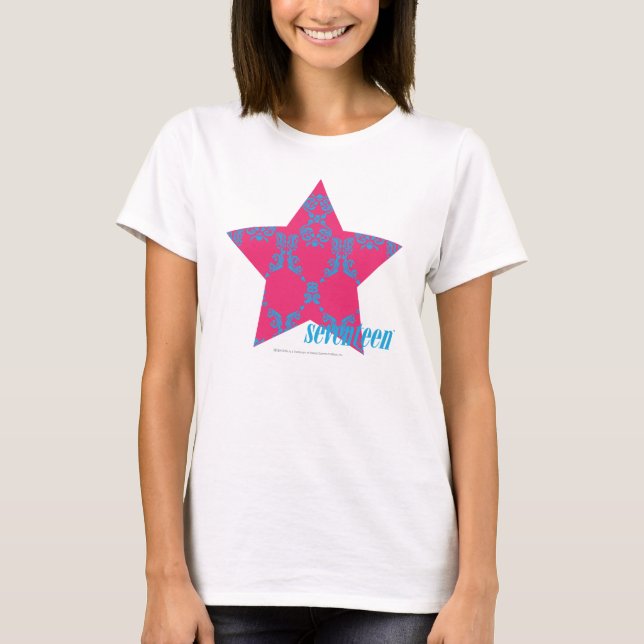 T-shirt Damasco Aqua-Magenta 2 (Frente)