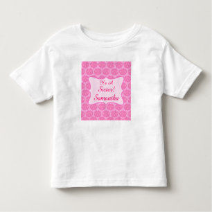 T-shirt Damasco Rosa É uma Irmã Nome Crianças Personalizad