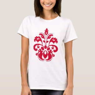 T-shirt Damasco vermelho do victorian da elegância